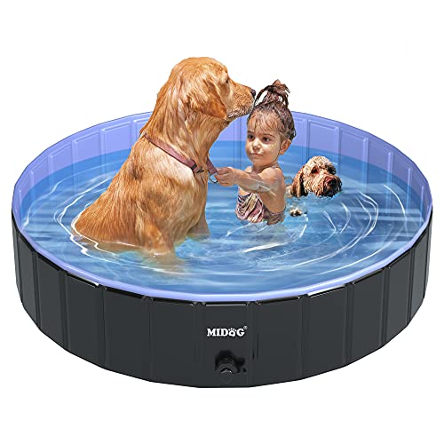 MIDOG Dog Pools for Large Dogs Kid Pools for Backyard Foldable Swimming