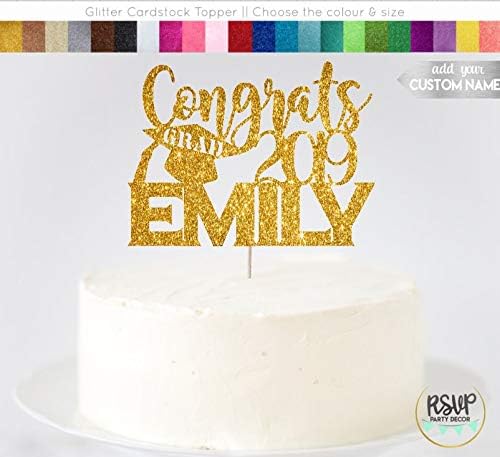 Custom Graduation Cake Topper Congrats Grad 2019 Happy Graduation Cake Topper Graduation Party Decor Graduation Cake Topper with Name