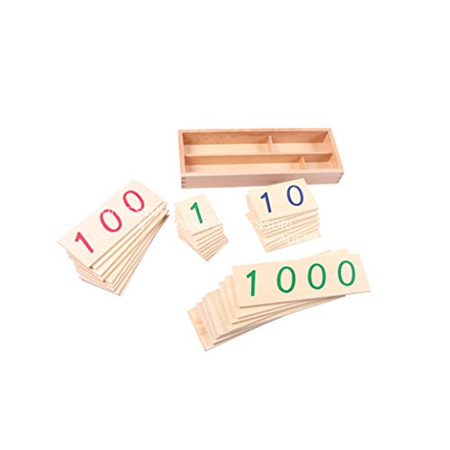 Adena Montessori Materials-Small Wooden Number Cards with Box (1-9000 ...