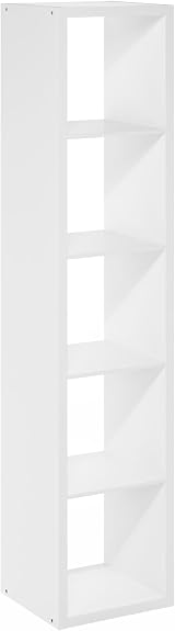 Furinno Cubicle 5-Cube Open Back Storage Shelf White 40 cm W view 8