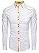 Coofandy Men's Button Down Dress Shirts Casual Slim Fit Shirts, White, L