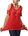 Urban CoCo Women's Vogue Shoulder Off Wide Hem Design Top Shirt - X-Large - Red
