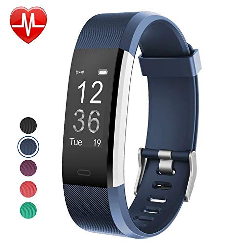 YAMAY Fitness Tracker, Fitness Watch Smart Watch Activity Tracker with Heart Rate Monitor,Sleep Monitor Step Counter 14 Sports Tracker,IP67 Waterproof,Slim Pedometer Watch for Men Women Kids (Blue)