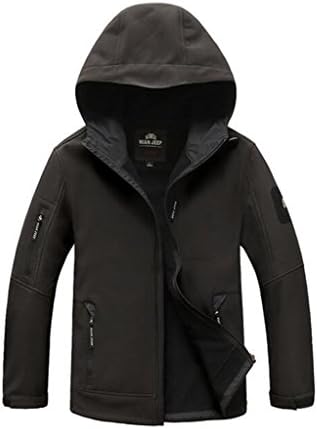 YDKZM Men's Fleece Waterproof Hooded Jacket