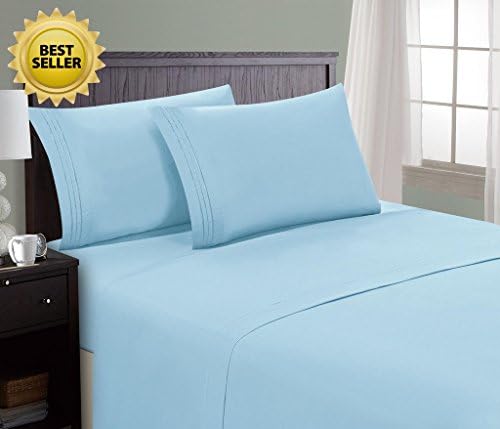 HC Collection Bed Sheet &amp; Pillowcase Set HOTEL LUXURY 1800 Series Egyptian Quality Bedding Collection! Deep Pocket, Wrinkle &amp; Fade Resistant,Luxurious,Comfortable,Extremely Durable(Cal King, Black)
