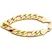 Lifetime Jewelry Figaro Bracelet 11MM Wrist Chain 14K Gold Plated for Men or Women 8 to 10 Inches