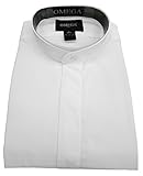 OmegaTux Men's Banded Collar(mandarin Collar) Dress Shirt, Non Pleat