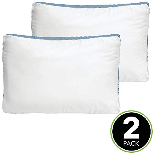 mDesign King Size Gusseted Quilted Bed Pillow Set Premium Quality and Hypoallergenic Pillows