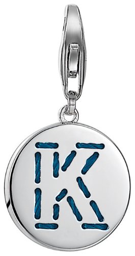 ESPRIT Women s Charm 925 Sterling Silver Rhodium Plated Letter Fabric K ESCH91133A000