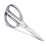 Kitchen Shears, Newness Stainless Steel Duty Kitchen Shears for Chicken, Beefs, Poultry, Fish, Meat, Vegetables, Herbs, Stainless Steel Scissors with Non-Slip Easy Grip Handles for House Daily Use
