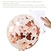 Rose Gold Party Decorations for Birthday Party - Rose Gold Balloons Decorations Set: Rose Gold Confetti Balloons, Tinsel Foil Fringe Curtains, Rose Gold Heart and Star Shaped 18 Inch Foil Balloons,