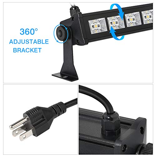 LED Wash Lights, OPPSK Stage Lights Bar with Amber 9LEDs x 3Watts ON/OFF Switch Control fit for 20x20ft Wedding Birthday Party Church Lighting, Aluminium Alloy Casing - Thumbnail 2