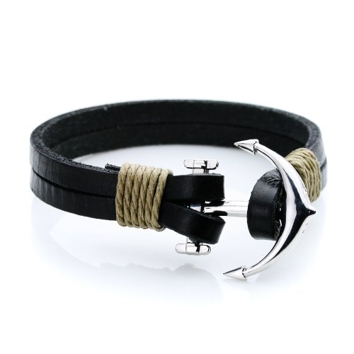 Jewelrieshop unisex handmade raw made genuine real leat…