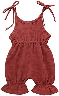 Hopeful Infant Toddler Baby Girls Cotton Jumpsuit Romper Sleeveless Ruffle Playsuit Clothing Outfit 0-3Y