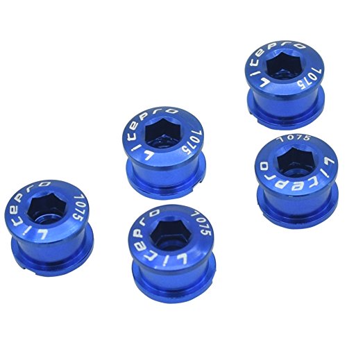 JooFn Chainring Bolt/Nuts Single Speed Short Chain Ring Bolts Kit for Road Bike, Mountain Bike, BMX, MTB(Aluminum Alloy, Blue)