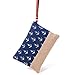 Sweetypplain Makeup Bag Straw Cosmetic Bag Anchor Print Good for Beach Travel (NAVY)
