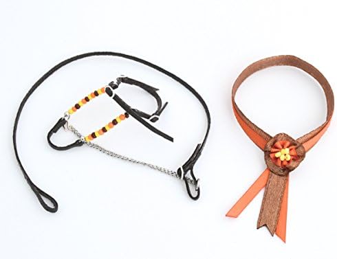 Miniature Beaded Show Halter with Sash for Schleich Model Horses - Yellow & Orange - Handmade