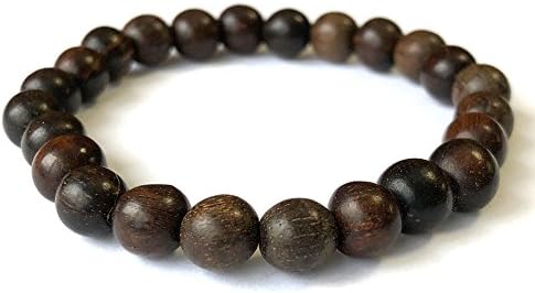 Agar Creations - Mens Womens Agarwood 8mm Mala Bead Bracelet - Buddha Beads - Yoga Meditation