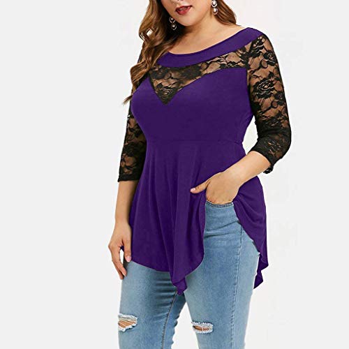 ZEELIY-Damen-Groe-Gren-Oberteile-Sommer-Mode-Frauen-Chiffon-Bnder-Laterne-halbe-Hlse-Mesh-Perspektive-Tops