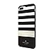 Kate Spade New York Phone Case | for Apple iPhone 8 Plus and iPhone 7 Plus | Protective Phone Cases with Liquid Glitter Design and Drop Protection - Stripe 2 Black/White/Gold