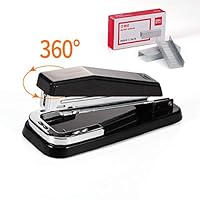 Hotyin Stapler, 360° Rotatable Stapler with 25 Sheet Capacity, Full Size Desktop Stapler - Includes 1000pcs Free Staples, Temporary and Permanent Metal Stapler One Touch for Office, School Home
