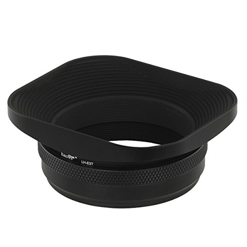 Haoge LHE3T Square Metal Lens Hood Shade with 49mm Adapter Ring for
