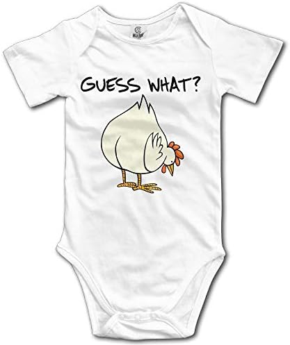 Baby 100% Cotton Short Sleeve Onesies Toddler Bodysuit Guess What Chicken Butt Jumping Clothes