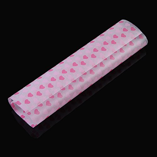 vanpower 50pcs Wax Paper for Wrapping Waterproof Paraffin Letter Food Love Heart Pattern