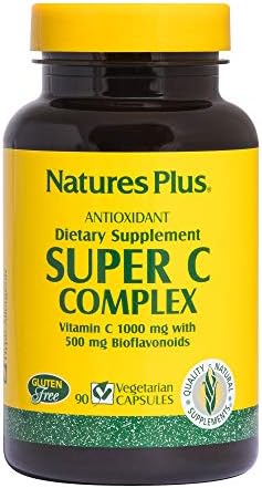 Amazon Com Naturesplus مركب سوبر سي 1000 ملغ من حمض الأسكوربيك، 90 كبسولة نباتية، مكمل فيتامين C عالي الفعالية، دعم المناعة، مضاد للأكسدة، خالي من الغلوتين، 45 حصة، رعاية شخصية صحية
