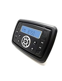 Herdio   Receptor de audio para radio ATV y UTV, impermeable, Bluetooth, música, sistema de sonido estéreo marino + altavoces de caja marina de 3.9 in