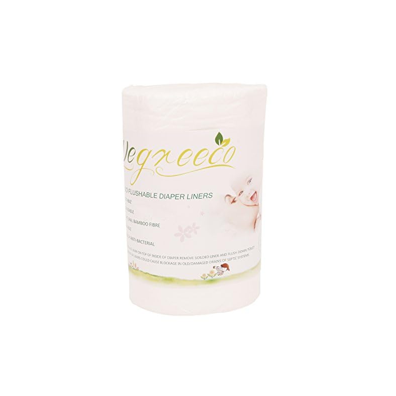 wegreeco 100% Bamboo Unscented Diaper Liners,Fragance Free and Chlorine Free – 100 Sheets Per Roll (1 Roll, Bamboo)