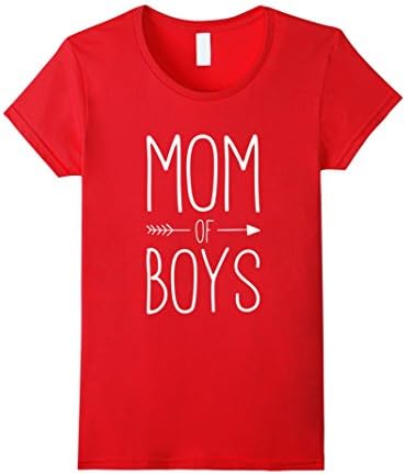 Womens Mom Of Boys - T-shirt XL Red