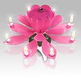 Singing Happy Birthday Candle For Children or Adult Birthday Parties. Add To any Birthday Theme, Party Decorations, or Party Supplies - Bakers Hero TM (Pink)