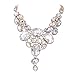 EVER FAITH Gold-Tone Art Deco Chunky Oval Clear Rhinestone Bib Statement Necklace