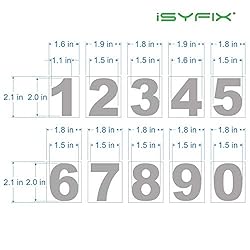 iSYFIX Gold Chrome Vinyl Numbers Stickers 2 Inch