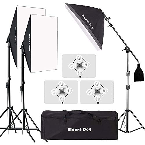 MOUNTDOG Softbox Lighting Kit 540W 20'x 28' 3 pcs Softbox Professional Studio Photography for Portrait Photo Video Shooting - Thumbnail 6