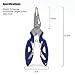 ROSE KULI Fishing Pliers Saltwater Multi-Tool Pliers Braid Cutters Stainless Steel Hook Remover, Blue