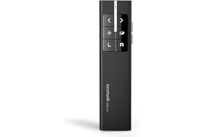 Norwii N99 Air Mouse Presentation Clicker with Pointer, Rechargeable Clicker for PowerPoint presentations, PowerPoint Clicker, Presentation Remote, Wireless Presenter, Handle Mouse - Black