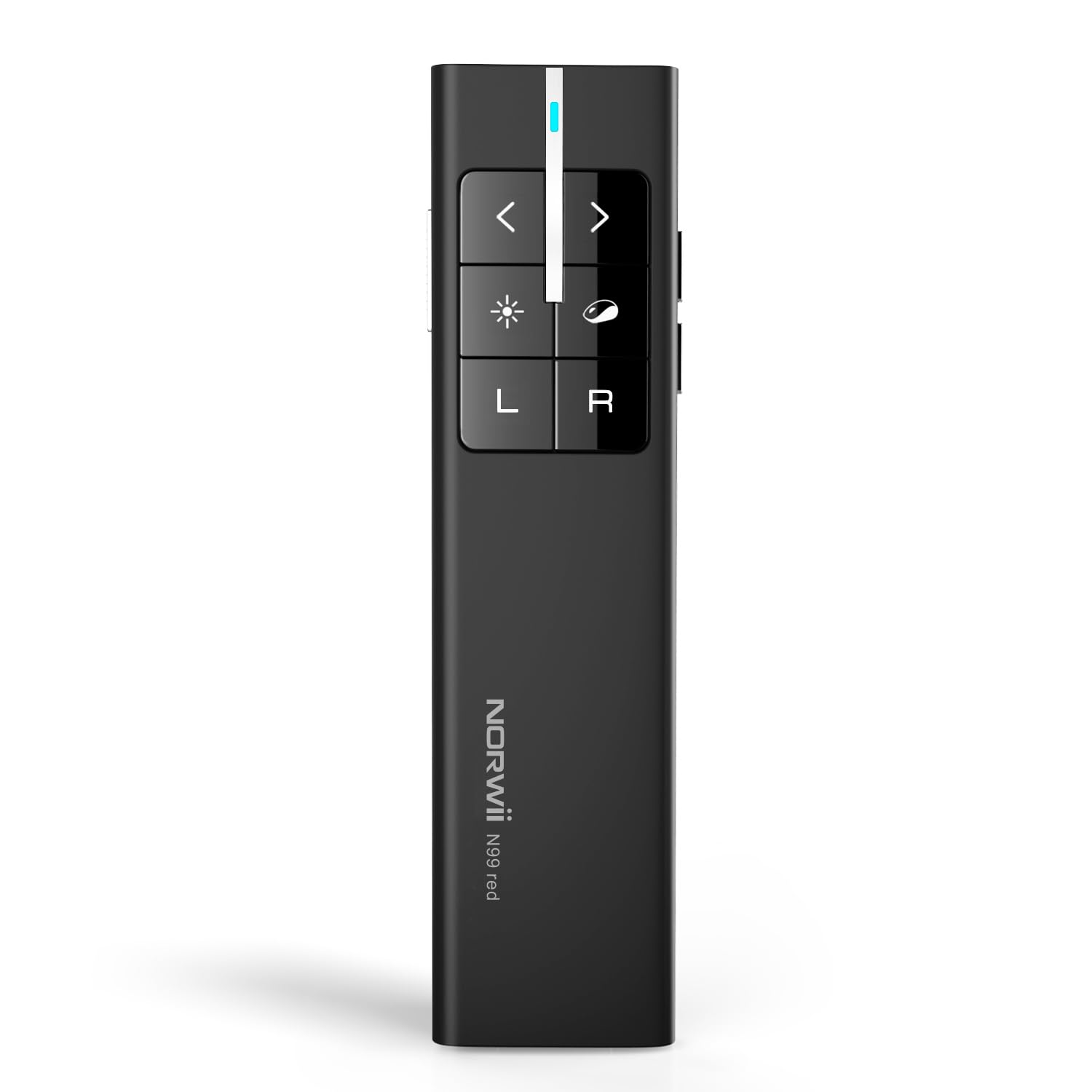 Norwii N99 Wireless Presenter with Air Mouse, Rechargeable Hyperlink Volume Control Presentation Clicker PowerPoint Remote Control Laptop Clicker 2.4GHz (Black)