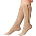 2 Pairs Compression Socks Toe Open Leg Support Stocking Knee High Socks with Zipper (Nude, XXL) …