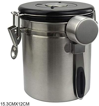 Dvluck Airtight Coffee Canister Stainless Steel Container Coffee Ground Vault Jar with Valve for Kitchen