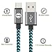 SGIN Micro USB Cable,3-Pack 10ft Nylon Braided Charging Cord - Extra Long USB 2.0 Sync and Charge for Android Devices, Samsung Galaxy, Sony, Motorola Nokia,and More(Green Black)