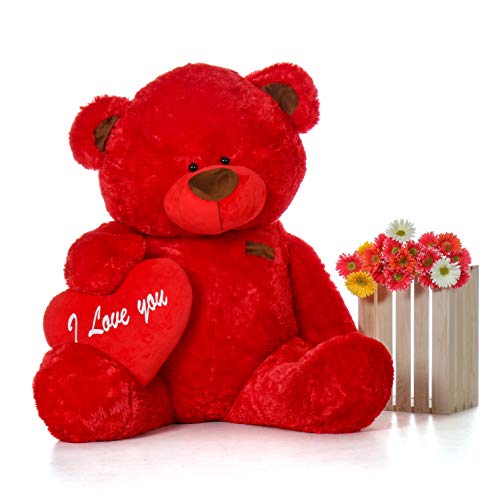 giant teddy bear red