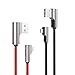 AUKEY Right Angle Lightning Cable (3.3ft - 2 Pack) Nylon Braided [ Apple MFi Certified ] Ideal for Playing Games iPhone Charging Cable Compatible with iPhone X / 8/6, iPad and Other Apple Devices