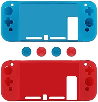 Silicone Case for Switch, 2 Packs of Soft Anti-scratch Switch Controller Protective Case Skin Shockproof Nintendo Switch Console Cover Case(Blue and Red)