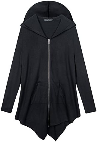 Urban CoCo Women's Pluse Size Hooded Sweatshirt Jacket Cape Style