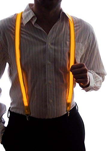 Sinotina Men's Light Up LED Suspenders, One Size (Orangish Yellow)