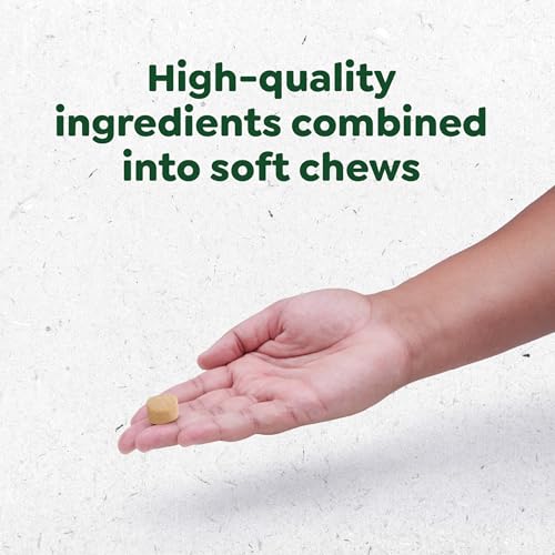 GREENIES SUPPLEMENTS DOG SKIN AND COAT SUPPLEMENTS WITH OMEGA 3 FATTY ACIDS & FISH OIL FOR DOGS, CHICKEN-FREE FORMULA, PEANUT BUTTER FLAVOR, 7.37 OZ, 40 COUNT