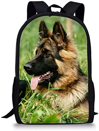 Girls Boys Backpacks Cute Dog Printed Back to School Bookbags Kids Traveling Daypack (One_Size, German Shepherd-5)