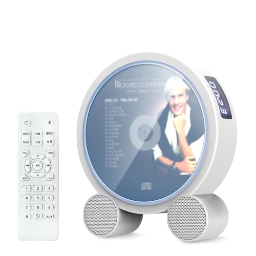 Photo 1 of Desktop Vertical CD Player Portable with Bluetooth for Home with LCD Screen Display Built in HiFi Speakers Support Timed Music ON/Off FM USB SD